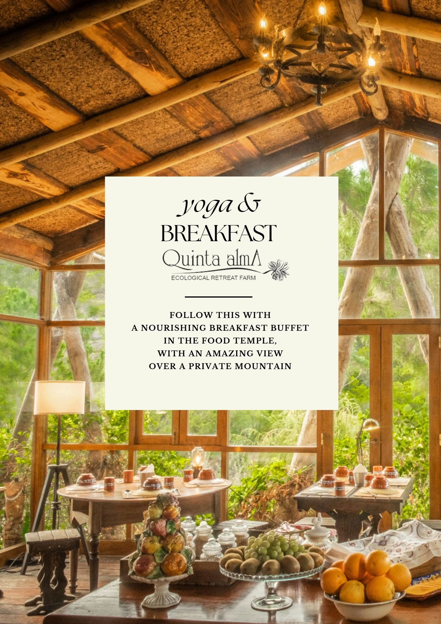 Yoga aan het meer en ontbijtbuffetervaring in Quinta Alma