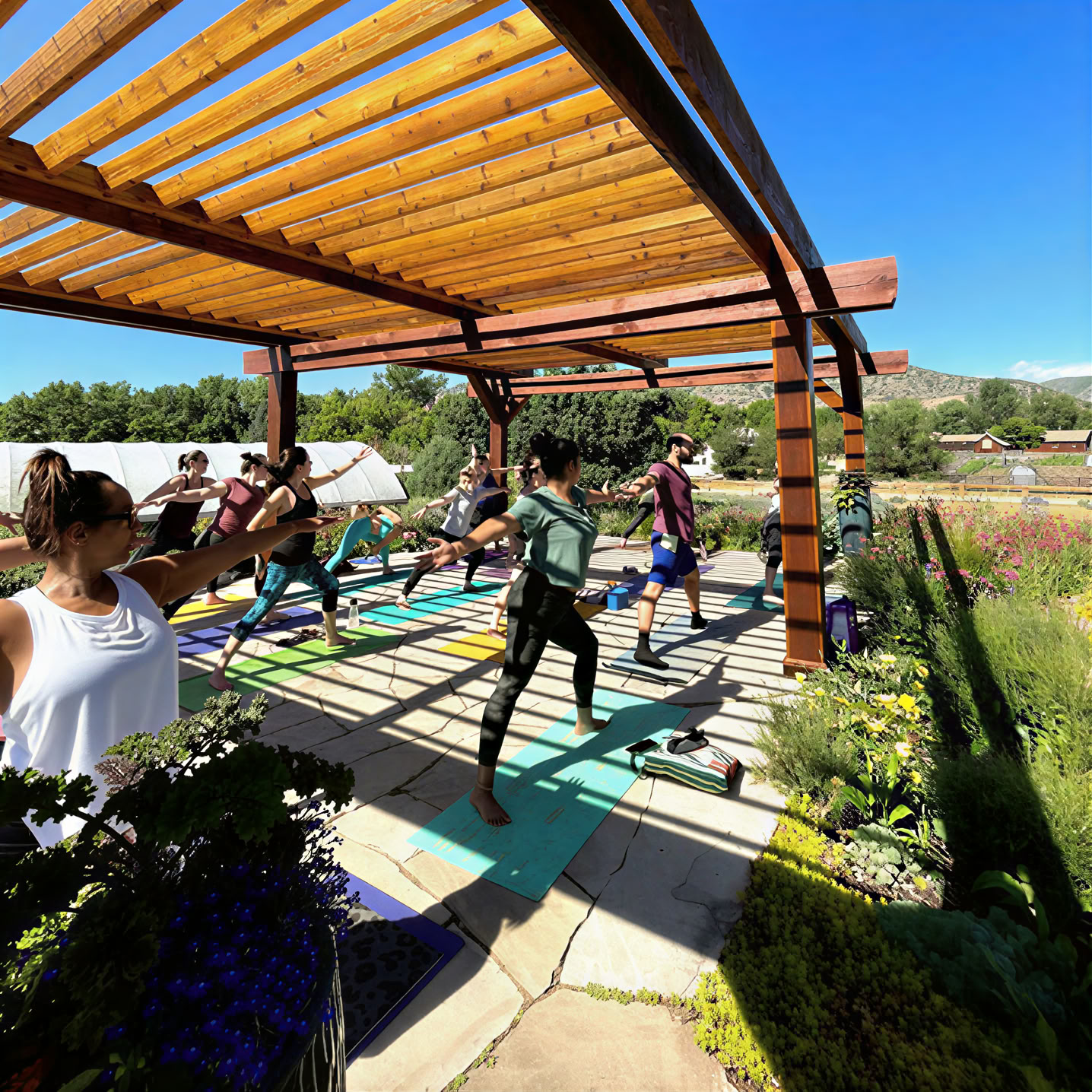Zonsondergang yoga op het dakterras | Denver