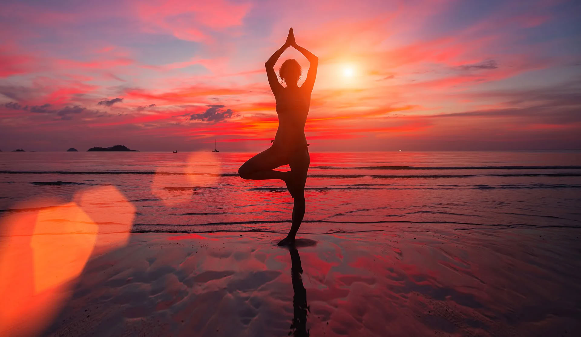 Yoga op het strand