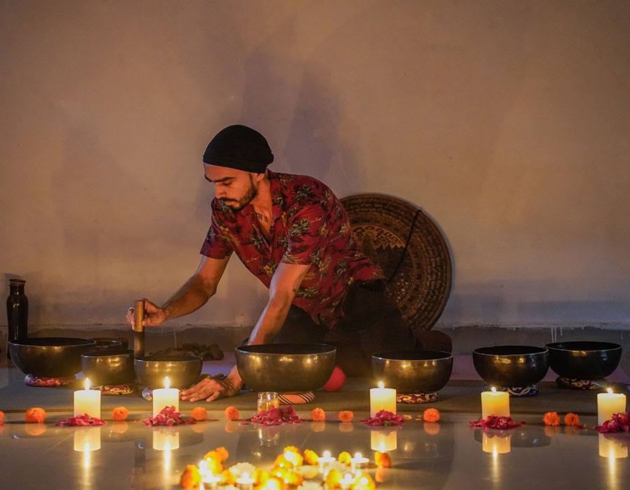 5-daagse yoga- en meditatieretraite met sound healing-sessie