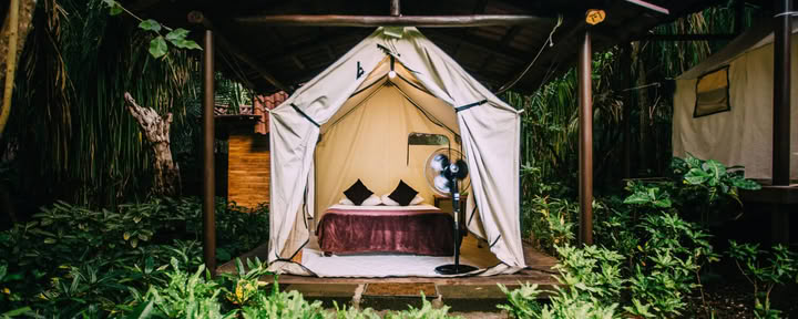 Platformtent zonder airconditioning – alleen queensize bed