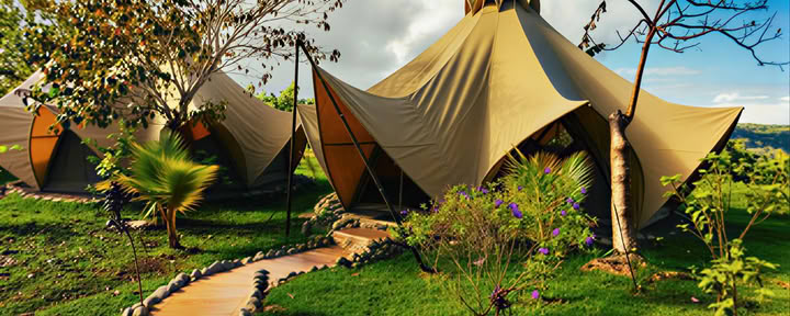 Dubbele gedeelde glampingtent