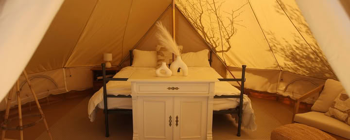 Glamping voor één persoon met gedeelde badkamer